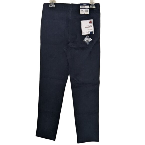 Boys Izod Uniform Pants Size 18 Navy Blue 5 Pocket Adjustable Waist Reinforced K - Picture 2 of 6